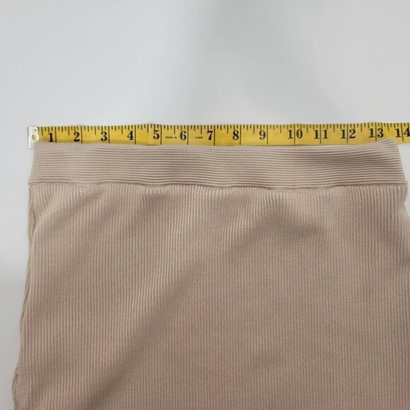Bebe Women's Tapioca Colored Knit Textured Asymmetrical Stretchy Skirt Size L - Picture 12 of 13